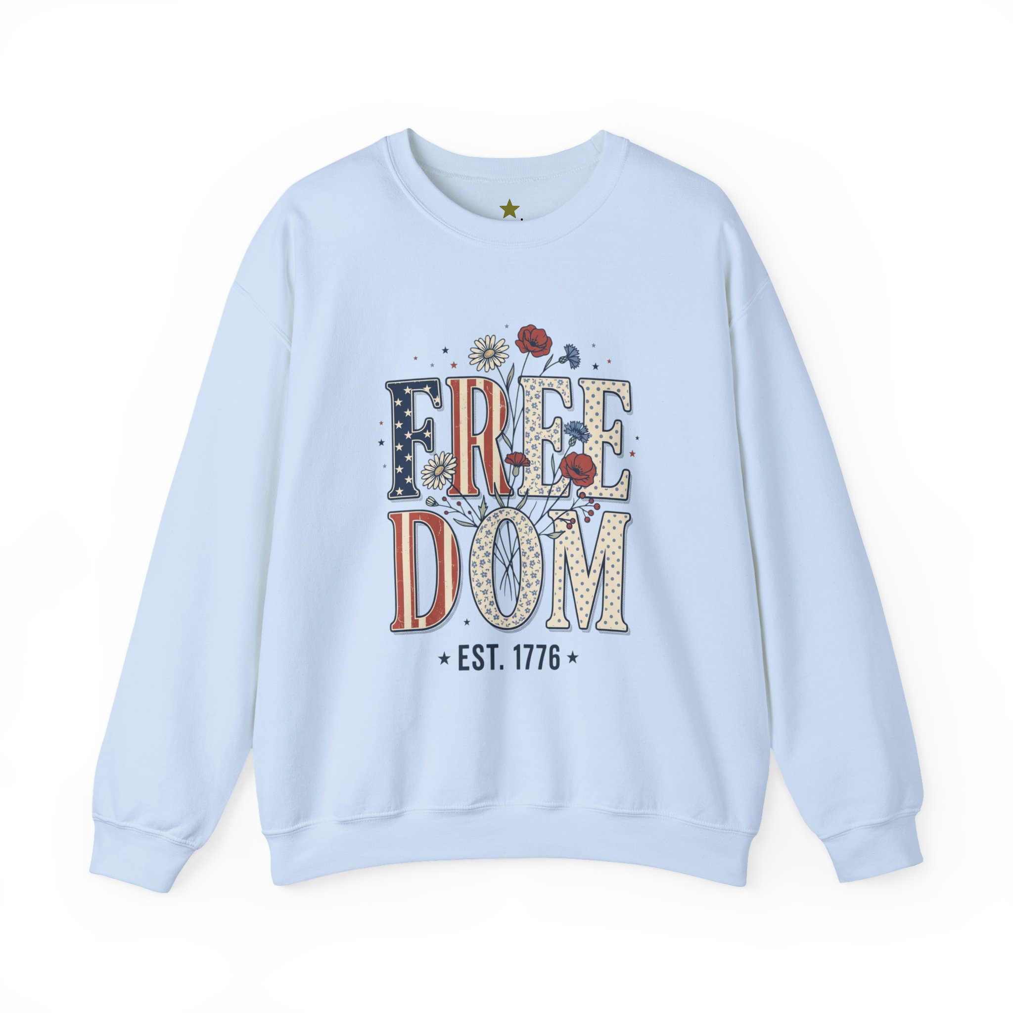 Freedom Vintage Americana Sweatshirt | 4th of July Stars & Florals - Image 13