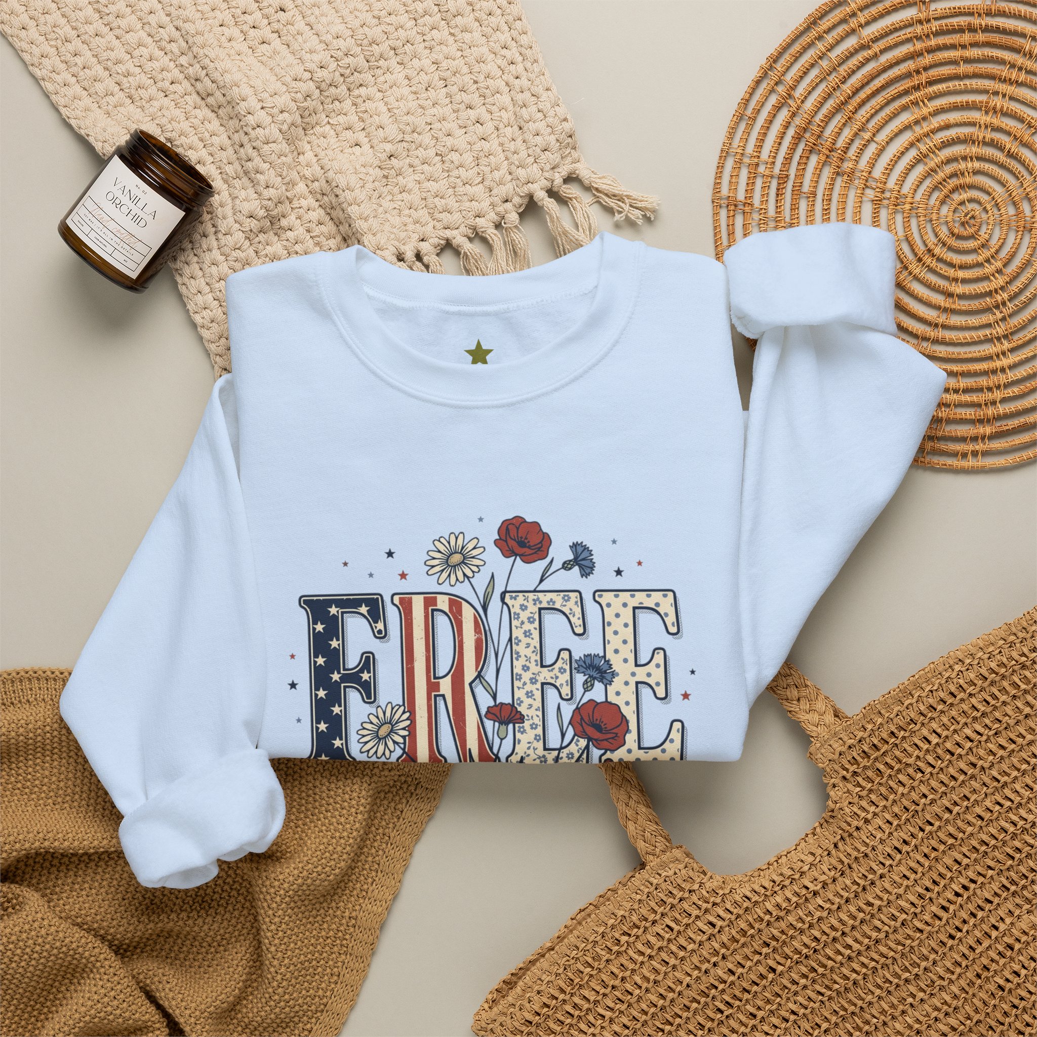Freedom Vintage Americana Sweatshirt | 4th of July Stars & Florals - Image 14