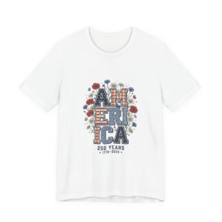 America floral vintage 4th of July Tee | patriotic stars red white blue