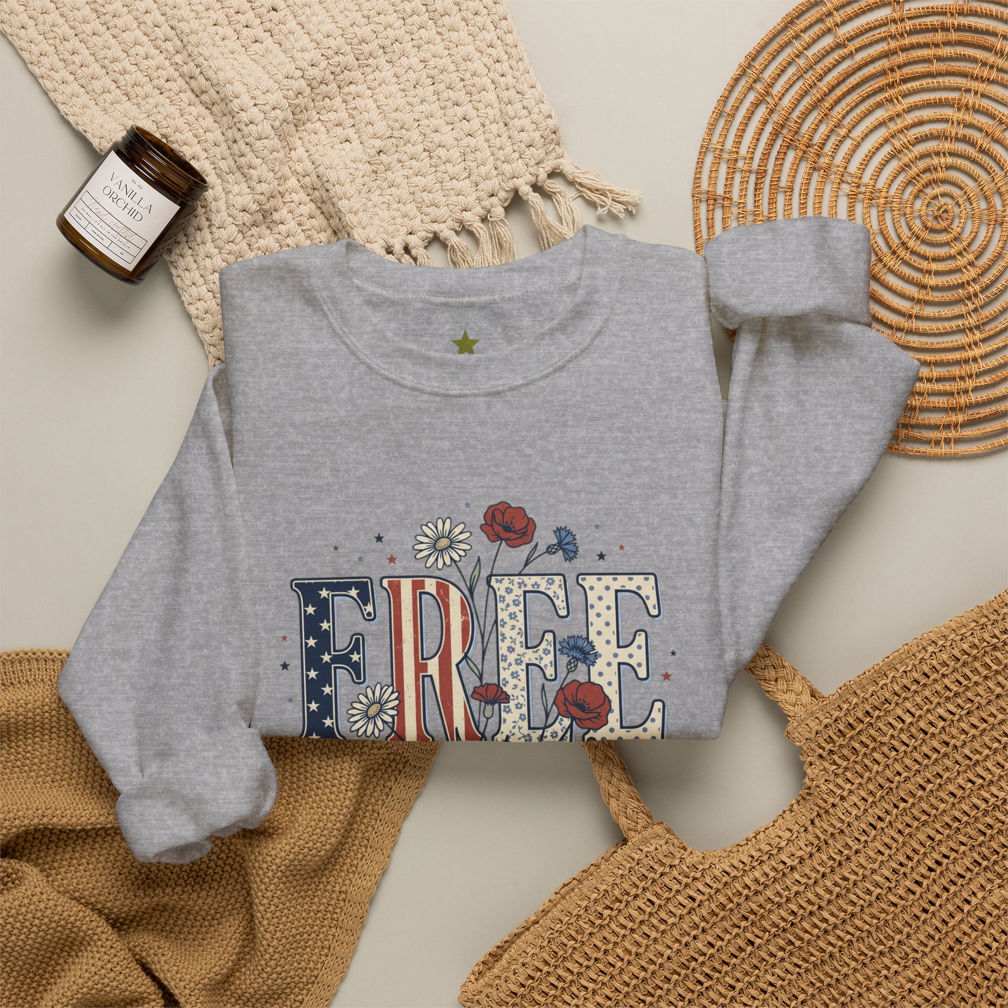Freedom Vintage Americana Sweatshirt | 4th of July Stars & Florals - Image 10