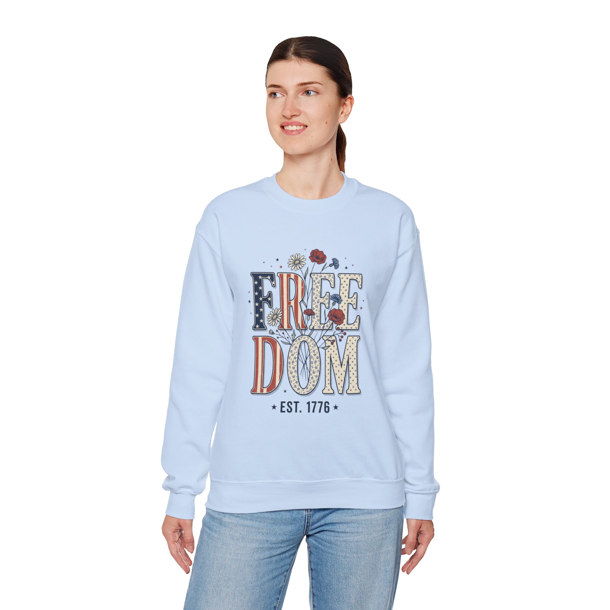 Freedom Vintage Americana Sweatshirt | 4th of July Stars & Florals - Image 16